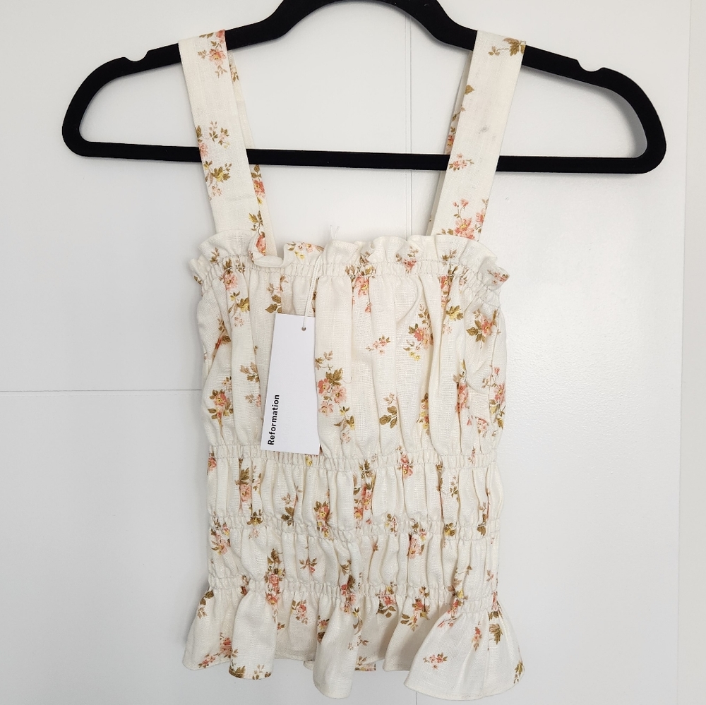 Reformation Shrub Linen Top